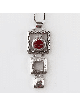 Red Stylish Pomegranate Sterling Silver Pendant , Sterling Silver Fami