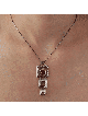 Pendentif élégant en argent sterling avec grenade rouge, famille en argent sterling