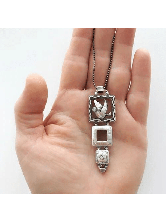 תליון כסף סטרלינג מפואר Dove Peace, כסף סטרלינג פמילי