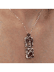 Pendentif vertical en argent arbre et grenade, famille en argent sterling