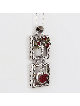 Pendentif vertical en argent arbre et grenade, famille en argent sterling