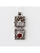Pendentif vertical en argent arbre et grenade, famille en argent sterling