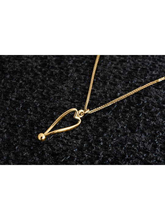 Collier coeur creux en or jaune illusion, cadeaux de mariage juif, est