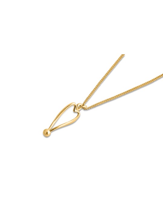 Collier coeur creux en or jaune illusion, cadeaux de mariage juif, est
