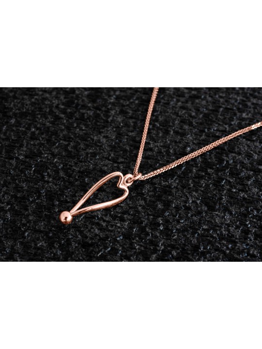 Illusion Yellow Gold Hollow Heart Necklace , Jewish Wedding Gifts , Is