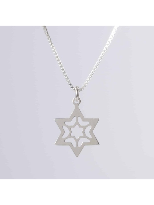 Pendentif Magen David extraordinaire en argent sterling, cadeaux Tu B'Av, est