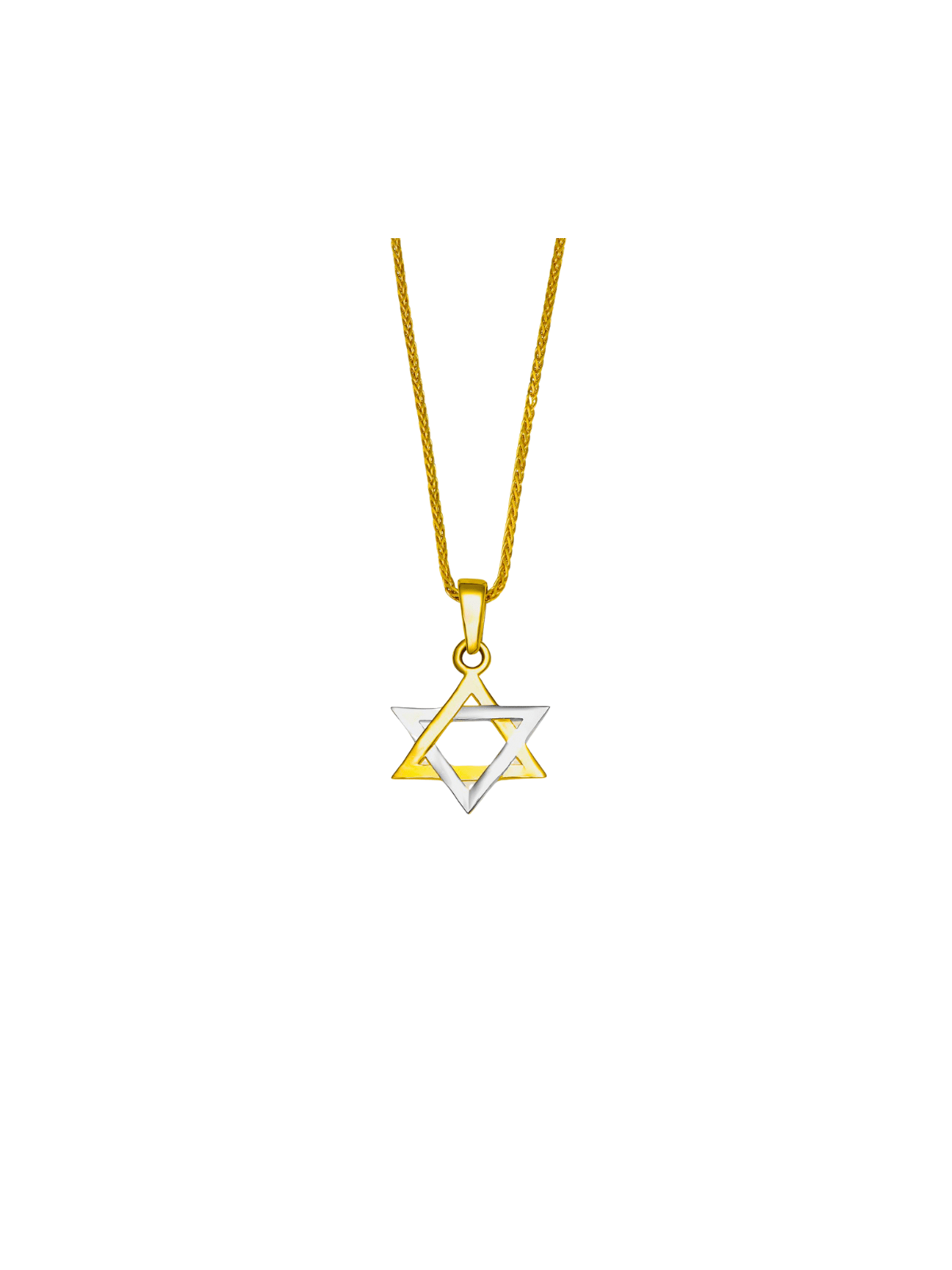 Petite étoile de David en or jaune et blanc 14 carats, cadeaux Tu B'Av, I