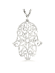 Collier chanceux creux de main de filigrane d'or blanc, cadeaux de mariage juifs