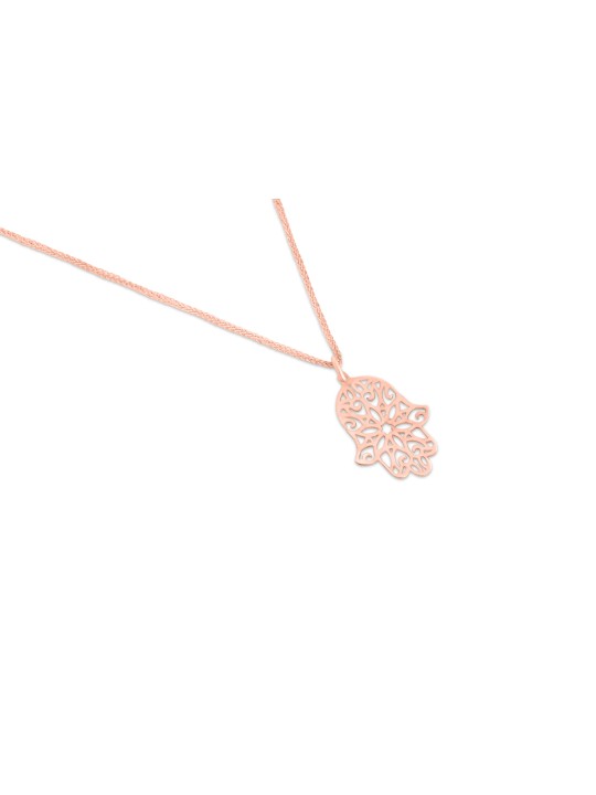 White Gold Filigree Hollow Lucky Hand Necklace , Jewish Wedding Gifts