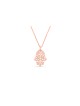 Collier chanceux creux de main de filigrane d'or blanc, cadeaux de mariage juifs