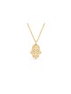 Collier chanceux creux de main de filigrane d'or blanc, cadeaux de mariage juifs