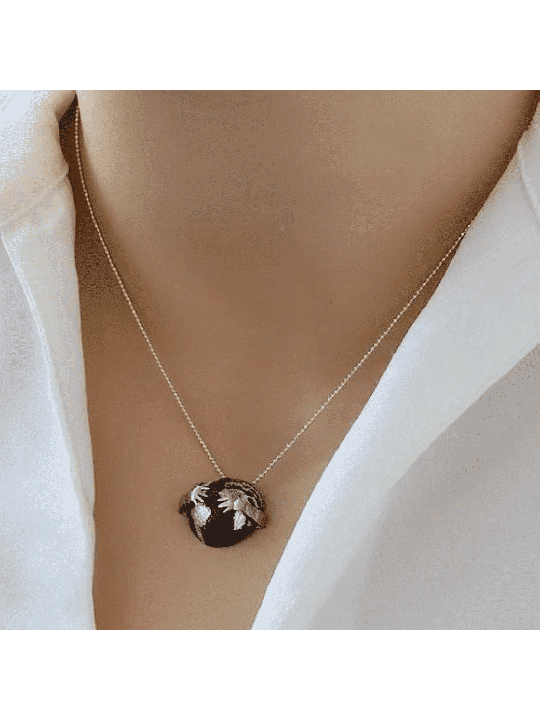 Hug the Globe Sterling Silver Pendant , Sterling Silver Family Necklac