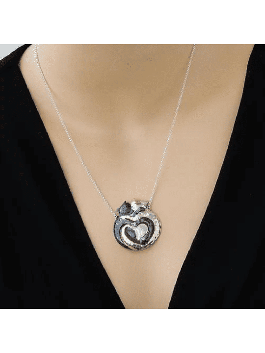 Pendentif unique en argent sterling pour chats aimants, famille en argent sterling Ne