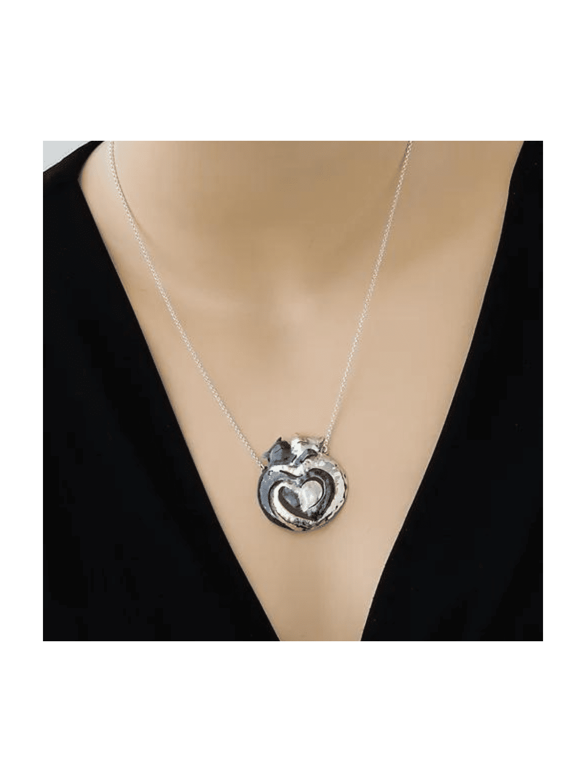 Loving Cats Unique Sterling Silver Pendant , Sterling Silver Family Ne