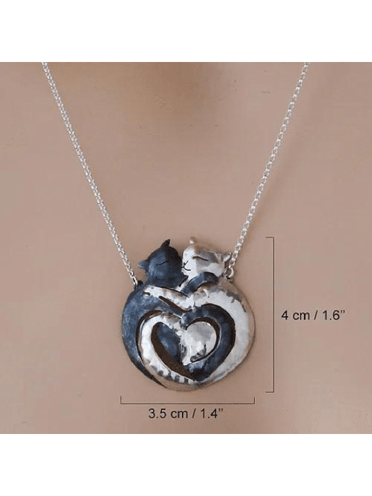 Pendentif unique en argent sterling pour chats aimants, famille en argent sterling Ne