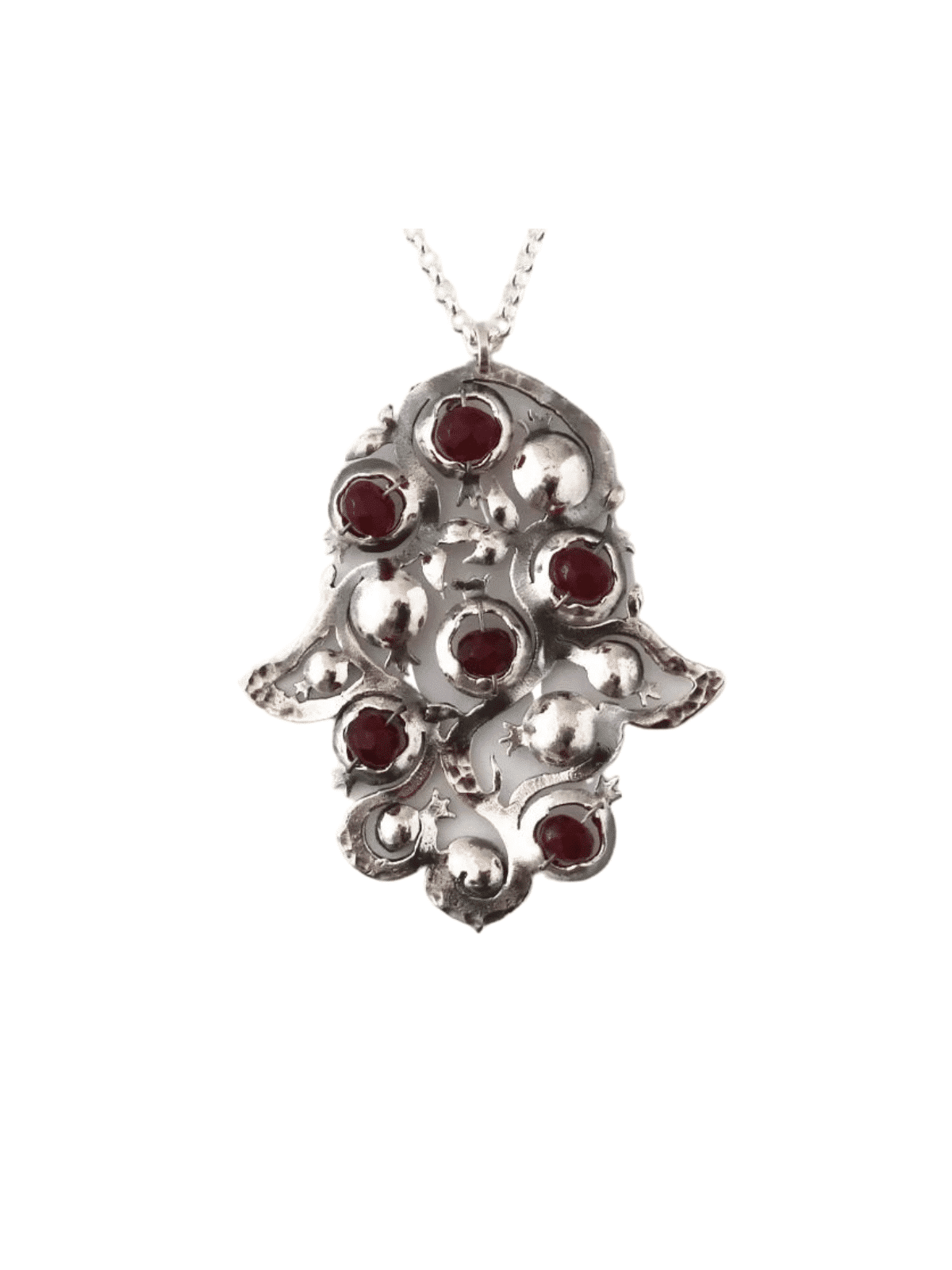 BIg Size Hamsa Embellished Sterling Silver Pendant , Tu B'Av Gifts , I