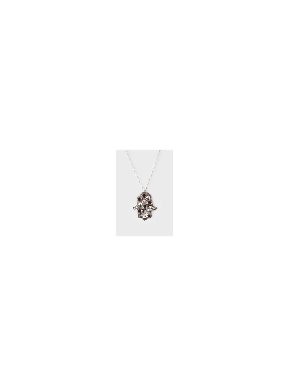 BIg Size Hamsa Embellished Sterling Silver Pendant , Tu B'Av Gifts , I
