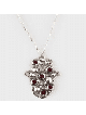 Pendentif en argent en forme de Hamsa de grande taille avec Pomegra, argent sterling F
