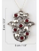 Huge Size Hamsa Shaped Silver Pendant with Pomegra , Sterling Silver F