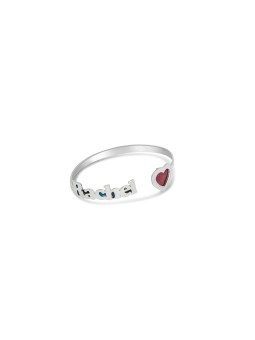 Bracelet nom émaillé ouvert avec cœur, cadeaux Tu B'Av, Judaï israélien