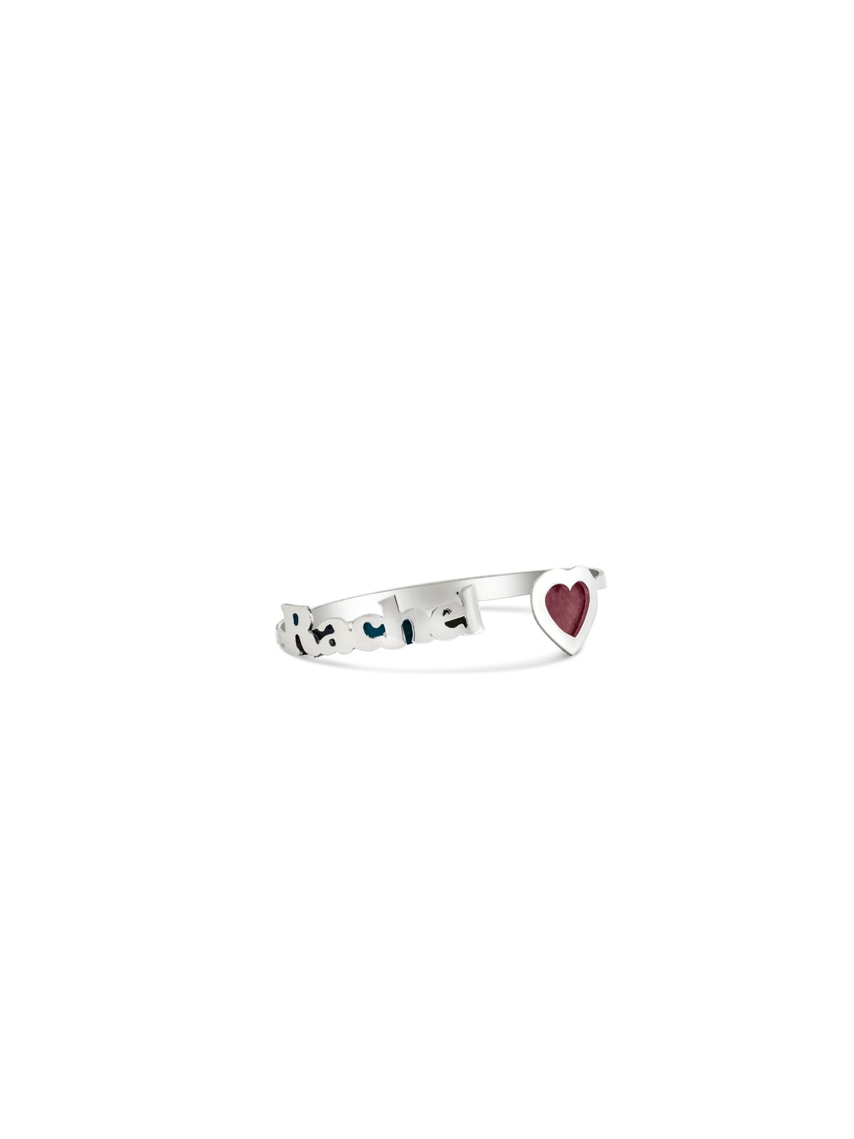 Bracelet nom émaillé ouvert avec cœur, cadeaux Tu B'Av, Judaï israélien