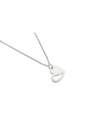 14K White Gold Modern Style Heart Pendant , Jewish Wedding Gifts , Isr