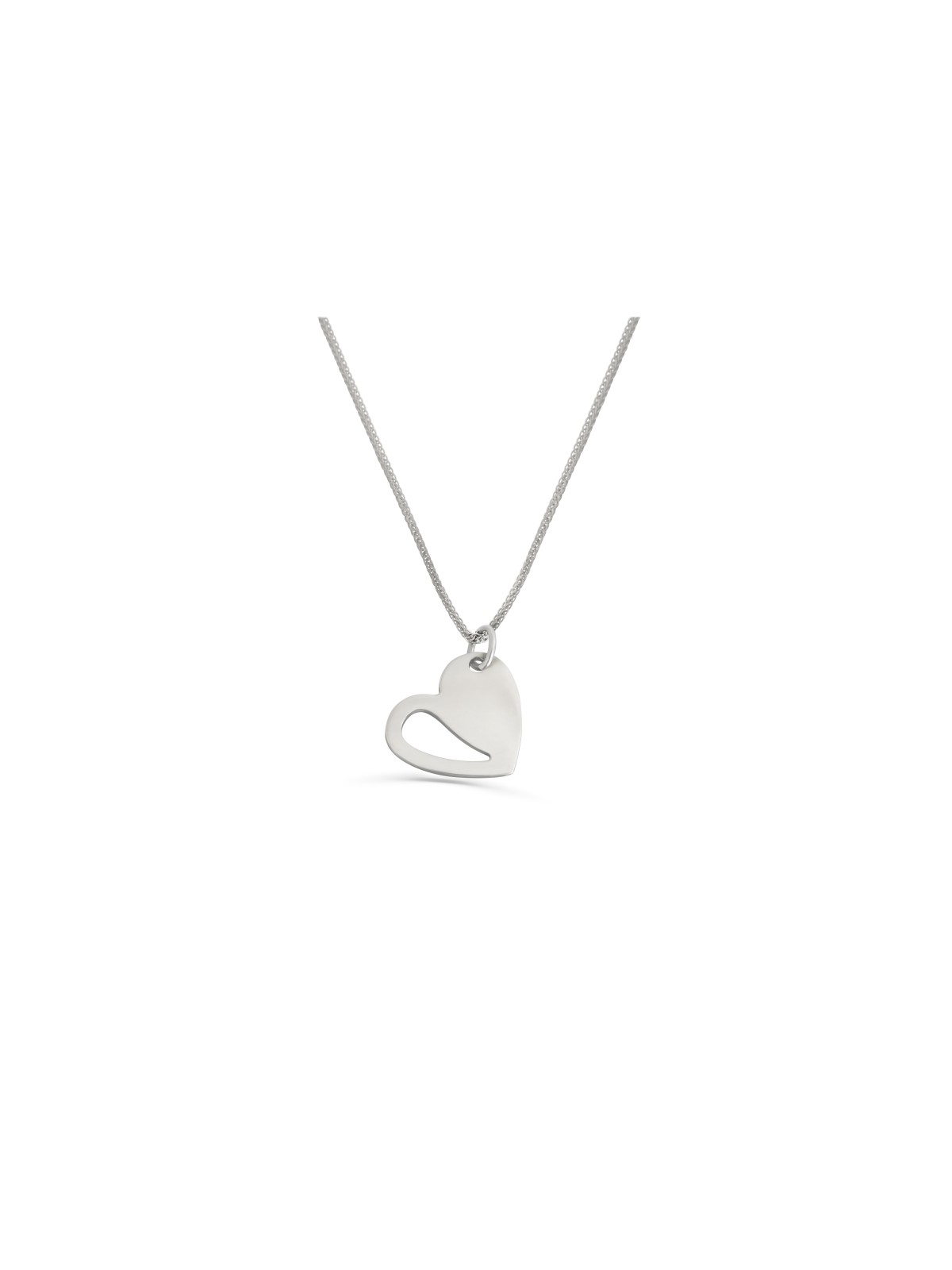 Pendentif coeur de style moderne en or blanc 14 carats, cadeaux de mariage juif, Isr
