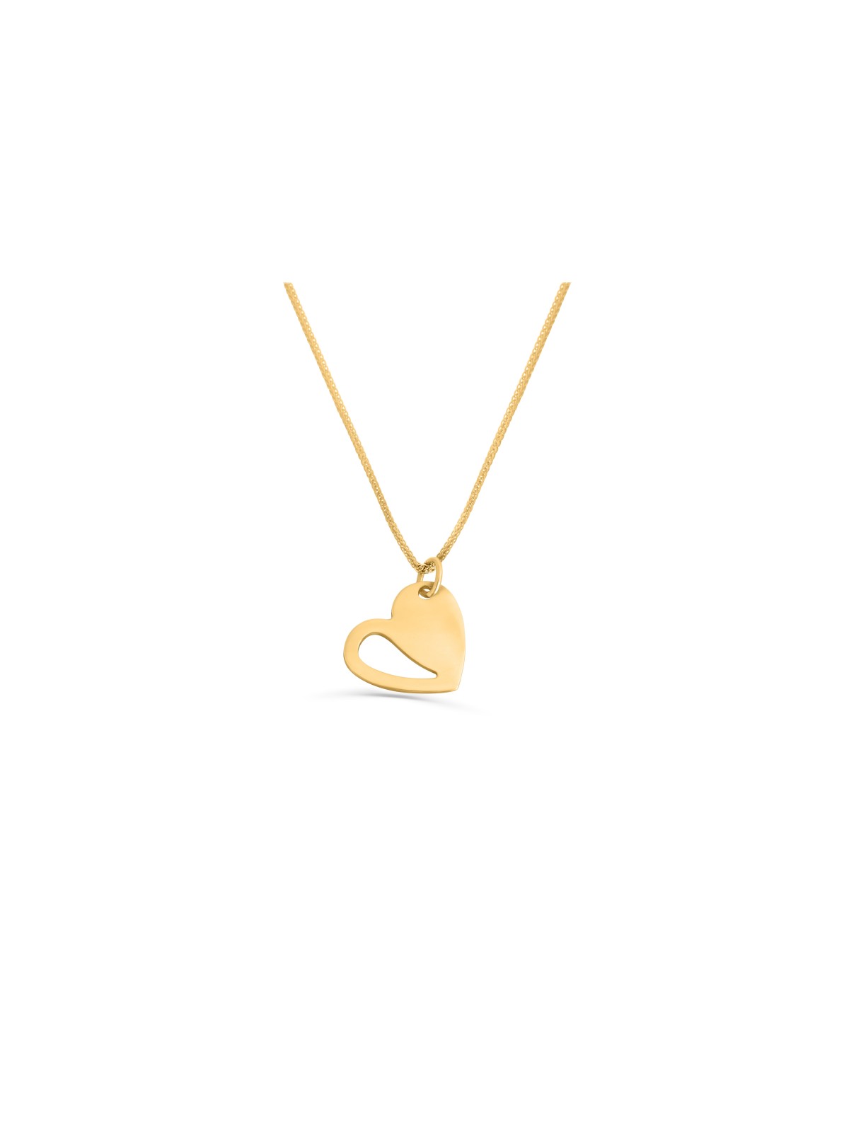14K White Gold Modern Style Heart Pendant , Jewish Wedding Gifts , Isr