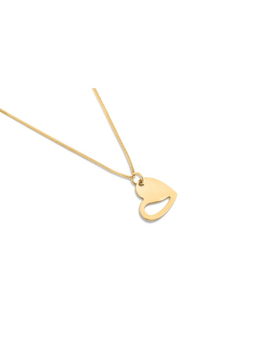Pendentif coeur de style moderne en or blanc 14 carats, cadeaux de mariage juif, Isr