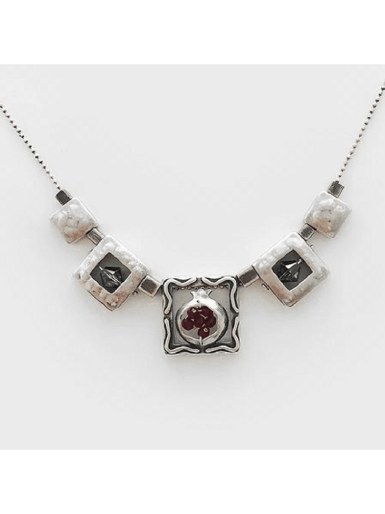 Pendentif carré moderne en argent sterling 925 avec Swa, argent sterling F