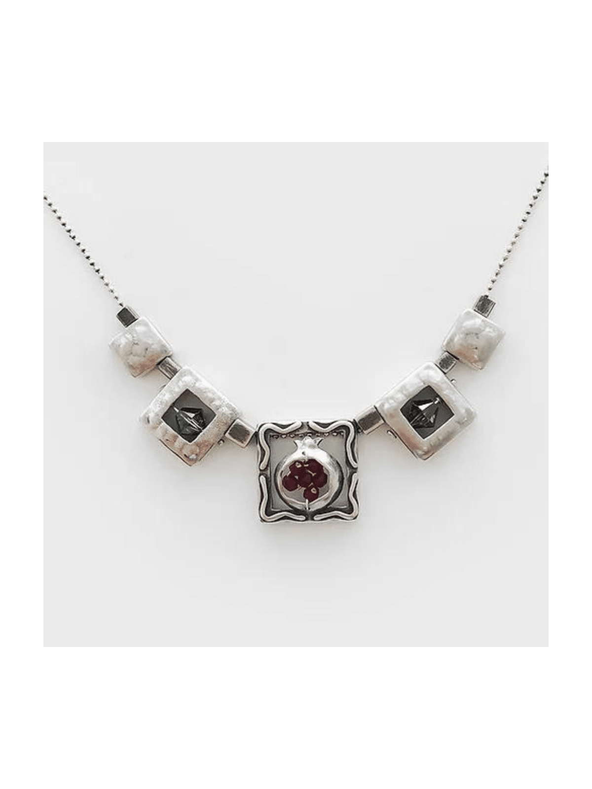 Pendentif carré moderne en argent sterling 925 avec Swa, argent sterling F
