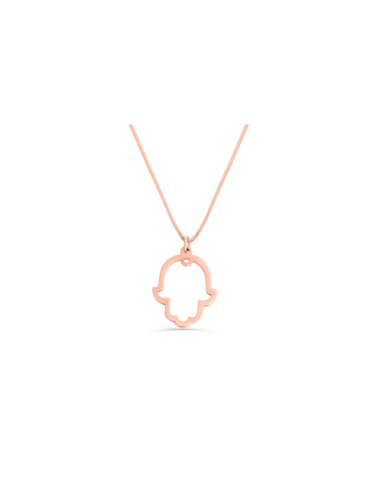 14K White Minimalist Gold Hamsa Necklace , Jewish Wedding Gifts , Isra