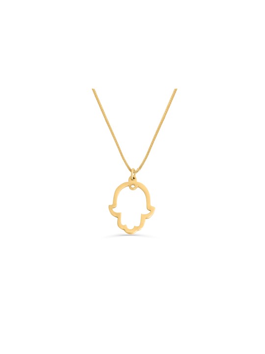14K White Minimalist Gold Hamsa Necklace , Jewish Wedding Gifts , Isra