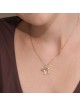 Collier Chai moyen en or 14 carats de forme diagonale élégante, cadeaux Tu B'Av, I