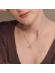 Collier Chai moyen en or 14 carats de forme diagonale élégante, cadeaux Tu B'Av, I