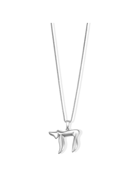 Collier Chai moyen en or 14 carats de forme diagonale élégante, cadeaux Tu B'Av, I