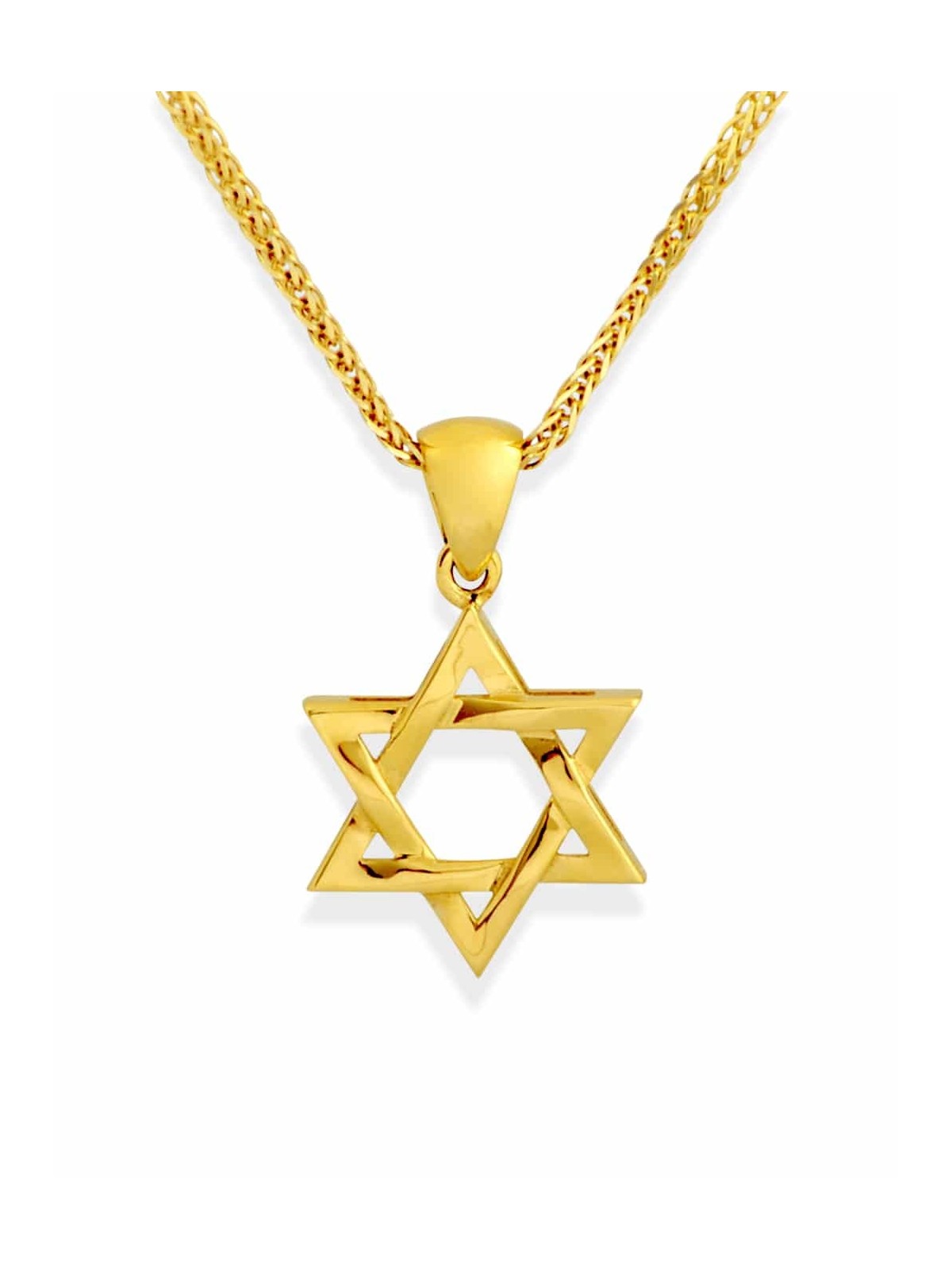 Collier élégant en or jaune 14 carats avec étoile de David, cadeaux Tu B'Av, Israël