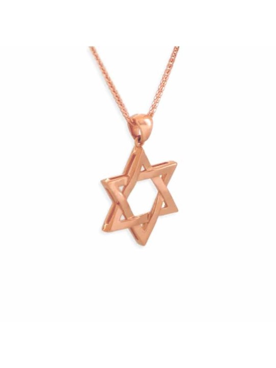 Collier élégant en or jaune 14 carats avec étoile de David, cadeaux Tu B'Av, Israël