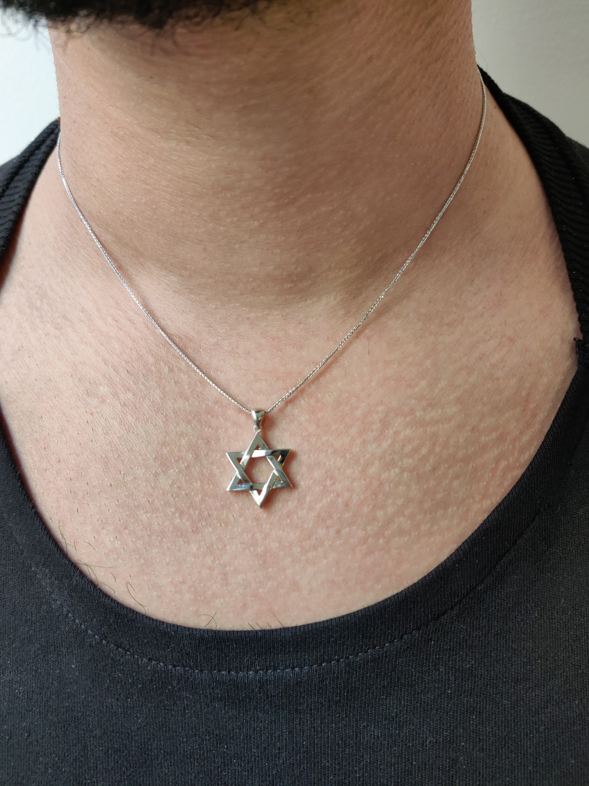 שרשרת מגן דוד זהב צהוב 14 קראט אופנתי , מתנות ט"ו באב , ישראל