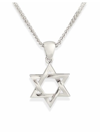Petite étoile de David Pendentif en or blanc, Cadeaux Tu B'Av, Judaï israélien