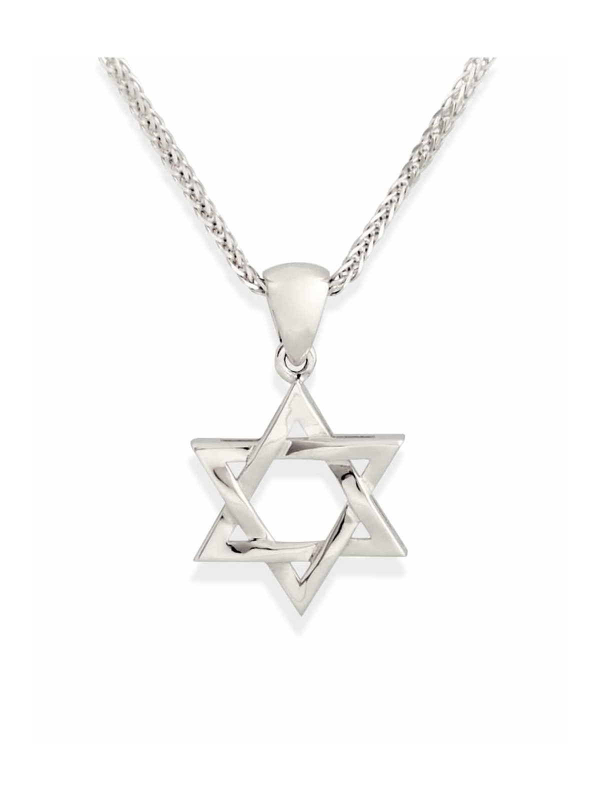 Petite étoile de David Pendentif en or blanc, Cadeaux Tu B'Av, Judaï israélien
