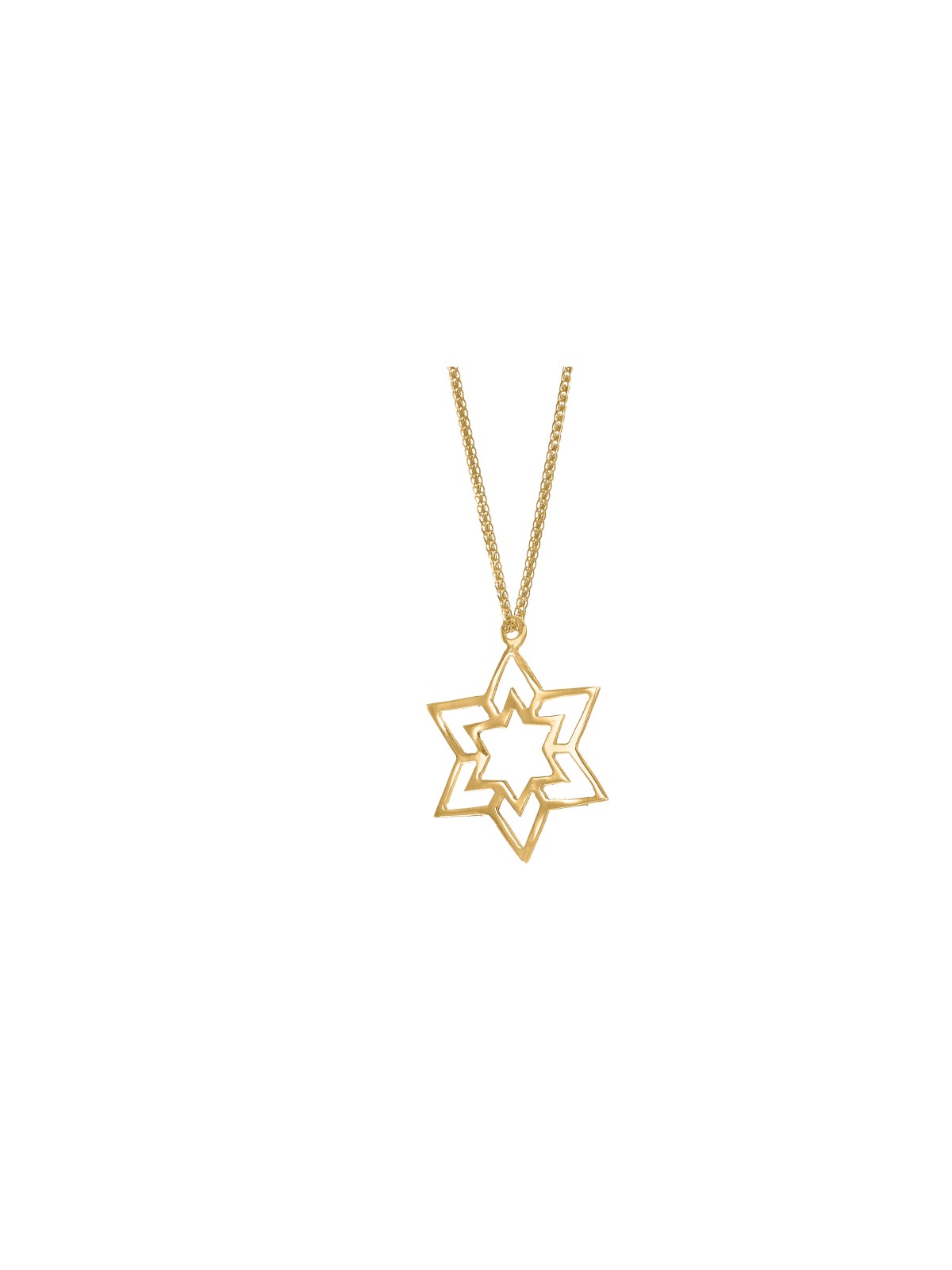 Collier double étoile de David en or blanc 14 carats, cadeaux Tu B'Av, israélien