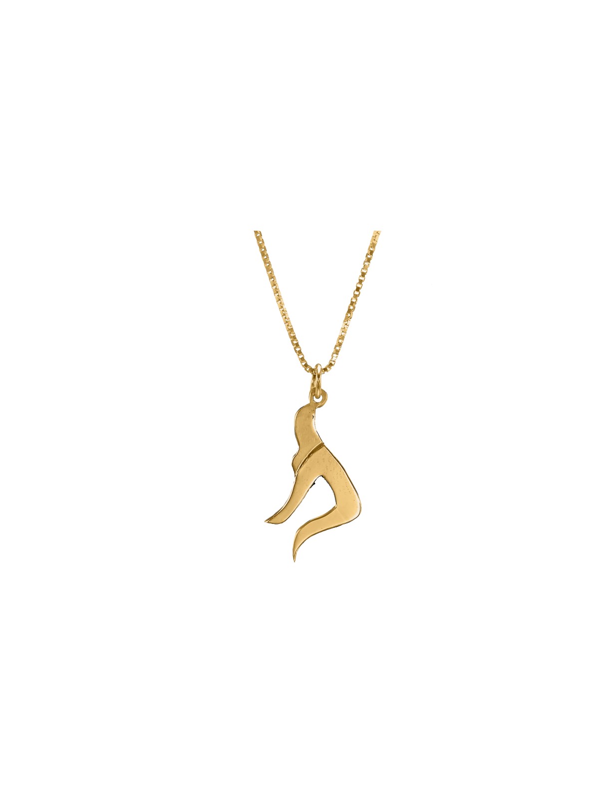 14K Gold Old Fashion Curly Design Small Size Chai  , Tu B'Av Gifts , I
