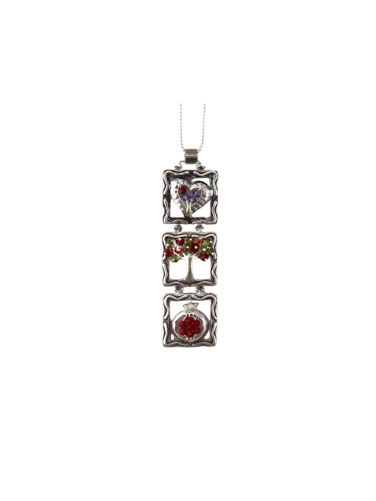 Magnificent Hollow Mobile Pendant Made of Silver , Sterling Silver Fam