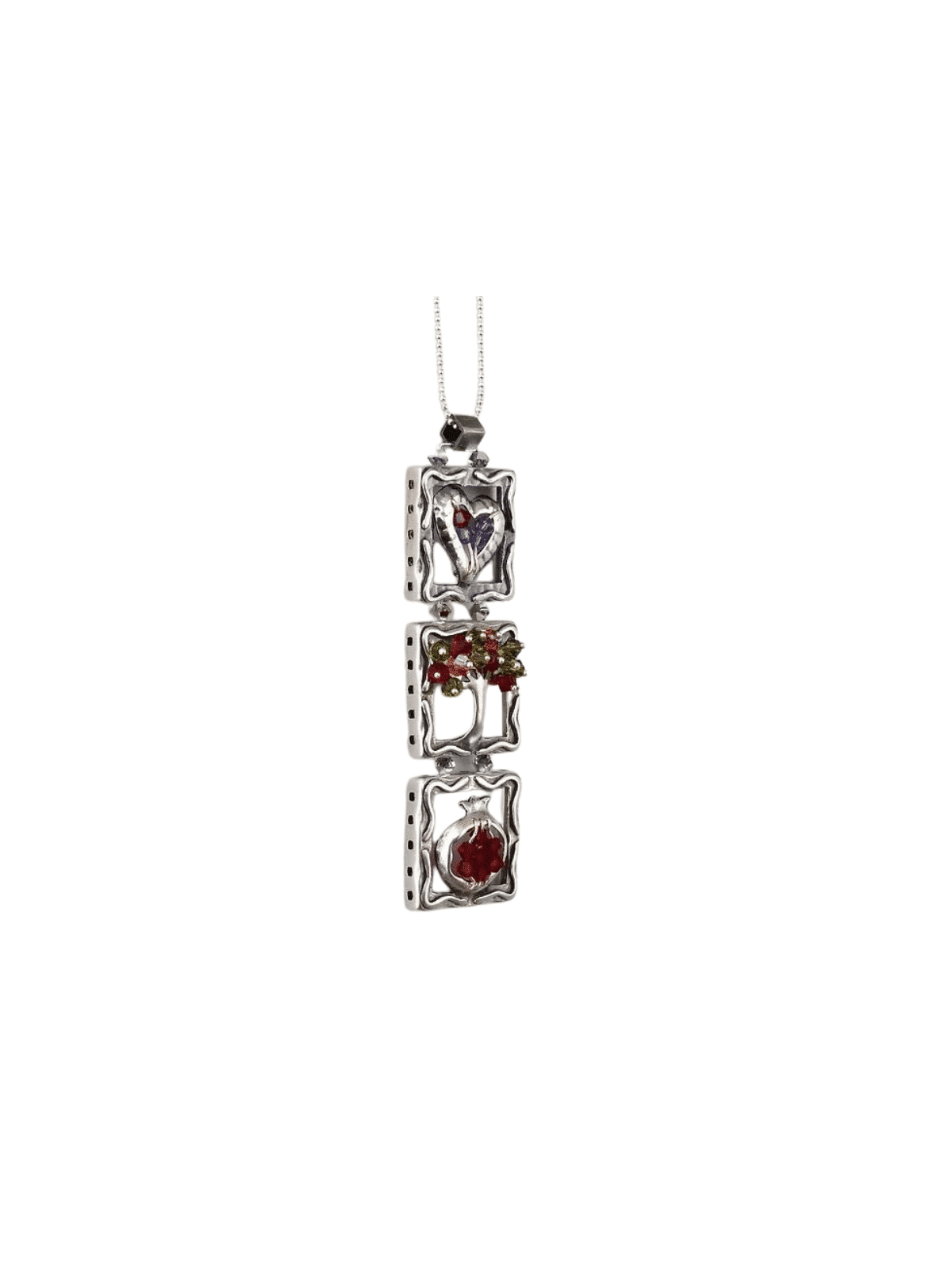 Magnifique pendentif mobile creux en argent , Sterling Silver Fam