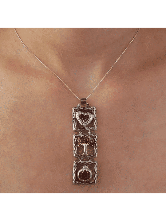 Magnificent Hollow Mobile Pendant Made of Silver , Sterling Silver Fam