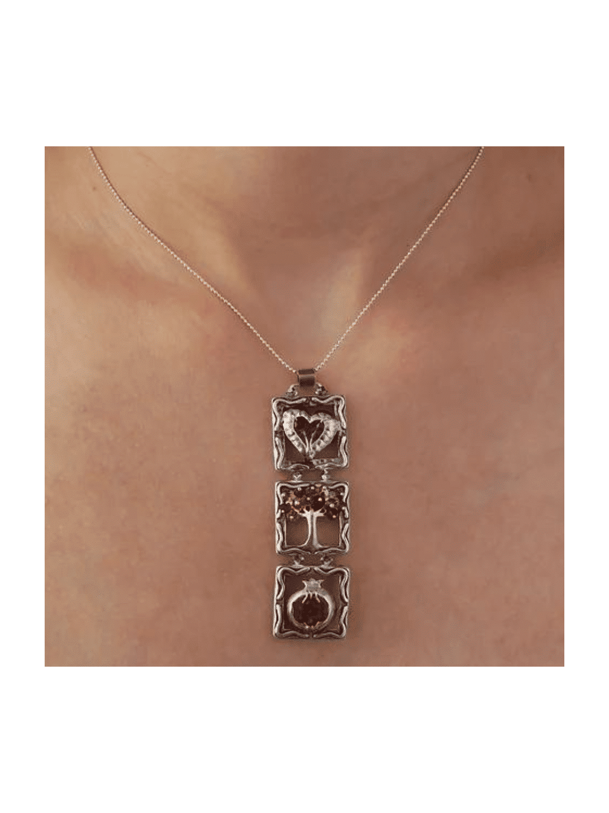 Magnifique pendentif mobile creux en argent , Sterling Silver Fam