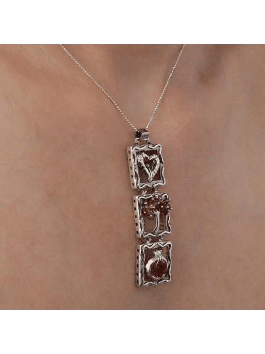 Magnifique pendentif mobile creux en argent , Sterling Silver Fam
