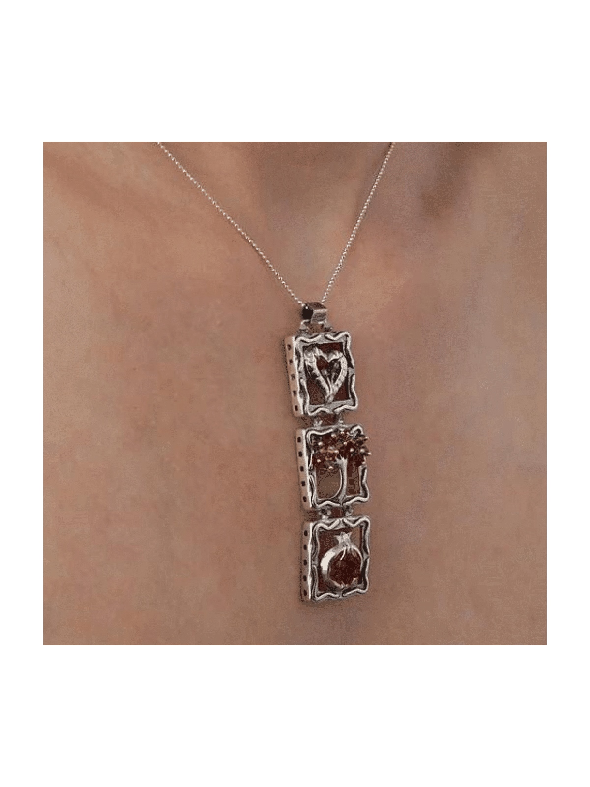 Magnificent Hollow Mobile Pendant Made of Silver , Sterling Silver Fam
