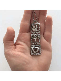 Fabulous Silver Mobile-Shaped Pendant , Sterling Silver Family Necklac